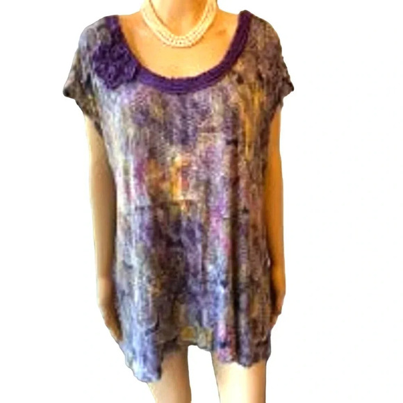 Daisy Fuentes Beach Summer Light Casual Stretchy Top Women Plus Size 3X - Picture 1 of 5